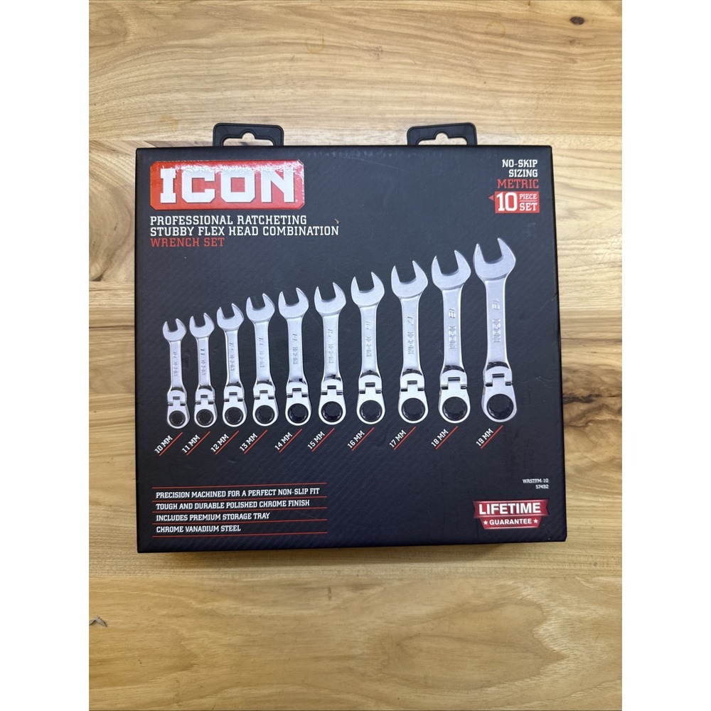 Icon Tools Ratcheting Wrench Set Bundle Of 2 - Stubby Flex, Stubby Ratcheting - Picture 2 of 8